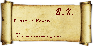 Busztin Kevin névjegykártya
